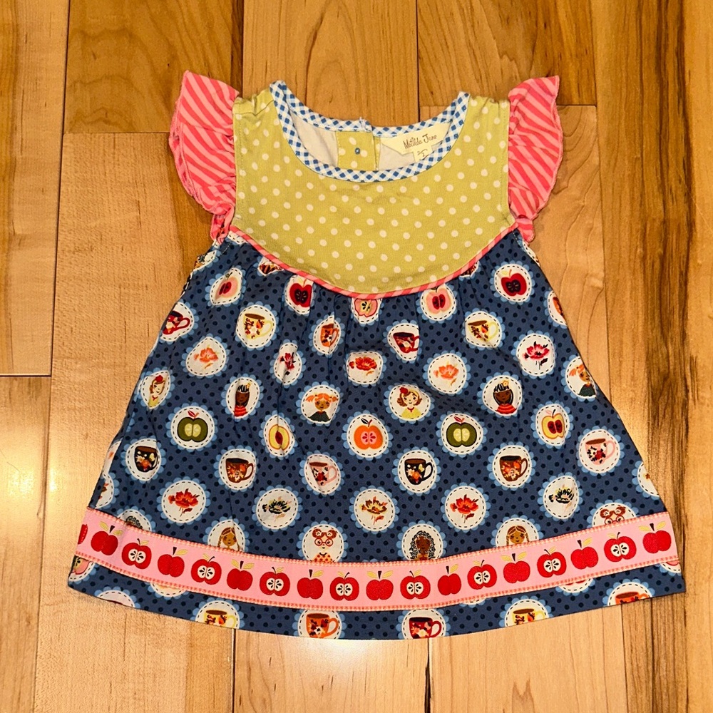 Matilda Jane Blue and Pink Apple Print Tunic
